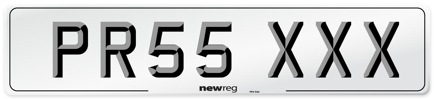 PR55 XXX Number Plate from New Reg